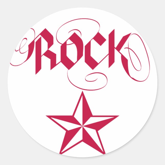 Rock Star Classic Round Sticker (Front)