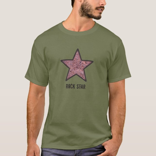 Rock Star Cool Rock Texture with Custom Text T-Shirt (Front)