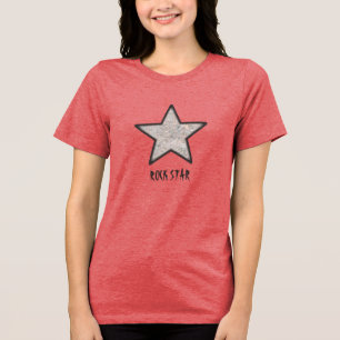 Rock Star Cool Rock Texture with Custom Text Tri-Blend Shirt