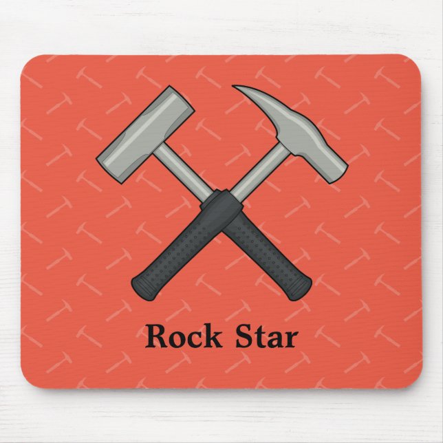 Rock Star!  Crossed Geology Hammers Mouse Pad (Front)