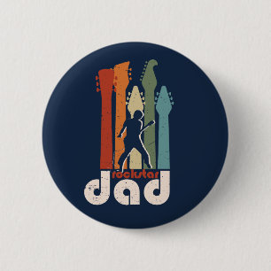 Rock Star Dad Guitar Player Rock Band Father 6 Cm Round Badge