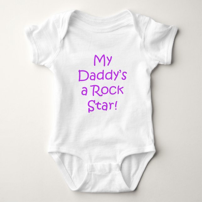 Rock Star Daddy! ( Pink Slogan ) Baby Bodysuit (Front)