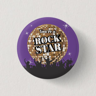 Rock star disco ball employee kudos award button