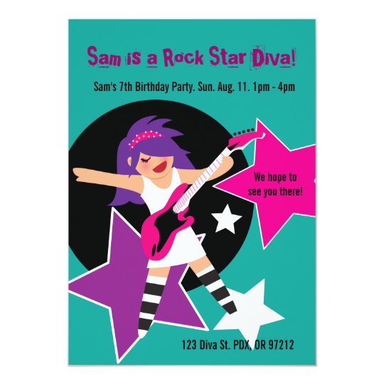 Rock Star Diva Birthday Invites