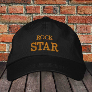 ROCK STAR embroidered baseball cap gold / black