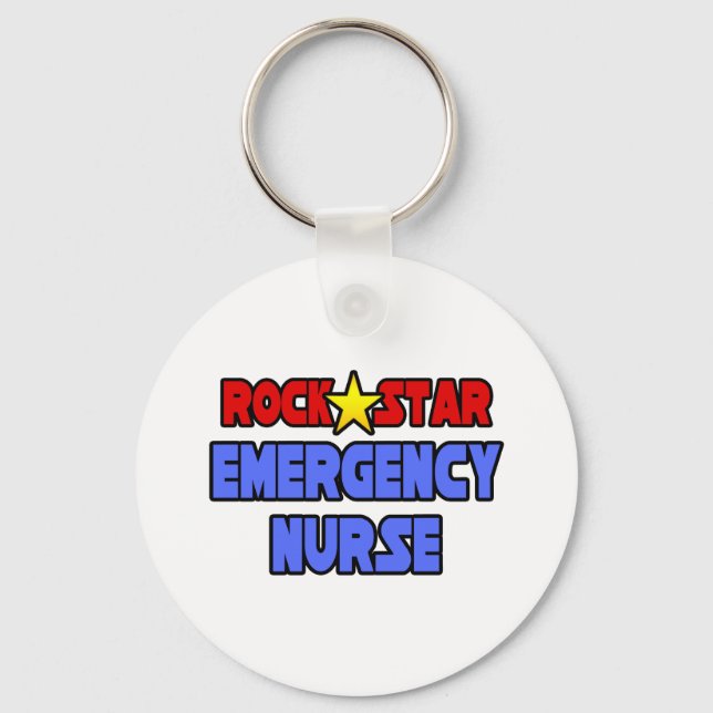 Rock Star Emergency Nurse Key Ring (Front)