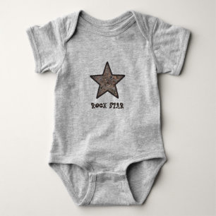 Rock Star Funny Rock Texture with Custom Text Baby Bodysuit