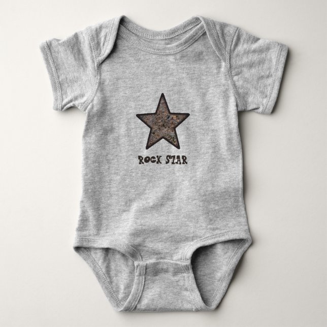 Rock Star Funny Rock Texture with Custom Text Baby Bodysuit (Front)