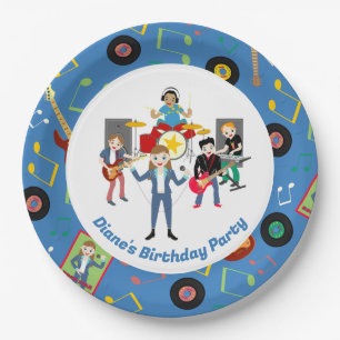 Rock Star Girl Band Birthday Party Paper Plate