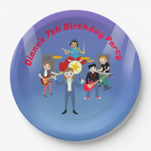 Rock Star Girl Band Birthday Party Paper Plate