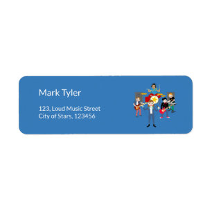 Rock Star Girl Band Birthday Party Return Address Label