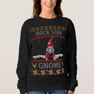 rock star Gnome Matching family Christmas ugly PJs Sweatshirt