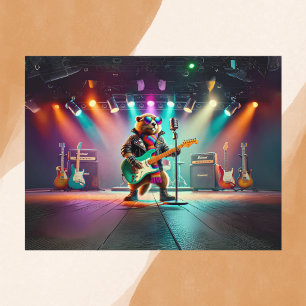 Rock Star Groundhog Postcard