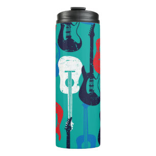 Rock Star: Grunge Guitar Pattern Thermal Tumbler