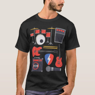 Rock Star Guitar, Band Instruments Rock, Roll Musi T-Shirt