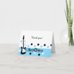 Rock Star Guitar *Blue* Thank you Note Card size