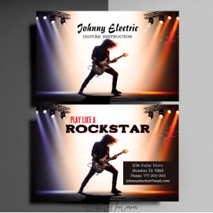 Rock Star Guitar Instructor Business Card