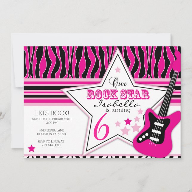 Rock Star Guitar Invitation (Front)