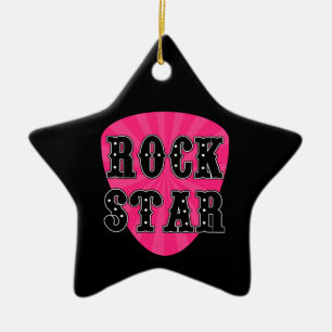 Rock Star Guitar Pick Ceramic Tree Decoration