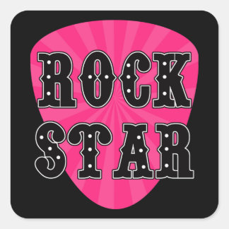 Rock Star Guitar Pick Square Sticker