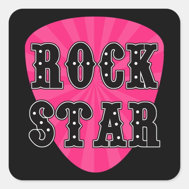 Rock Star Guitar Pick Square Sticker (Front)