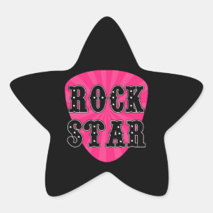Rock Star Guitar Pick Star Sticker
