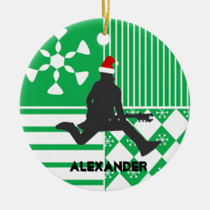 Rock Star Guitar Player Santa Hat Ornament