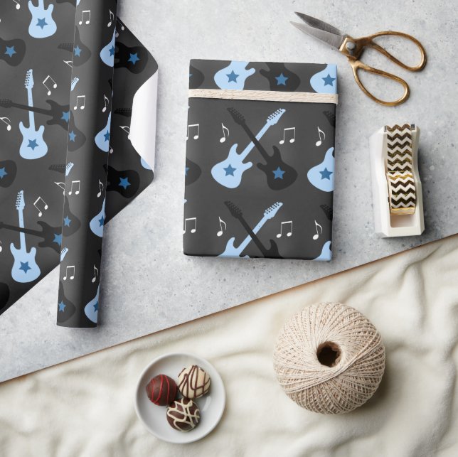 Rock Star Guitar Rock a Bye Wrapping Paper (Crafts)