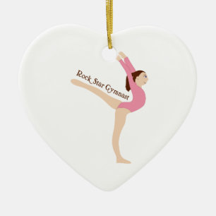 Rock Star Gymnast Ceramic Ornament