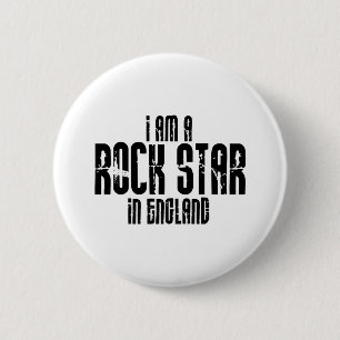 Rock Star In England 6 Cm Round Badge