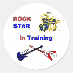 Rock Star In Training Classic Round Sticker