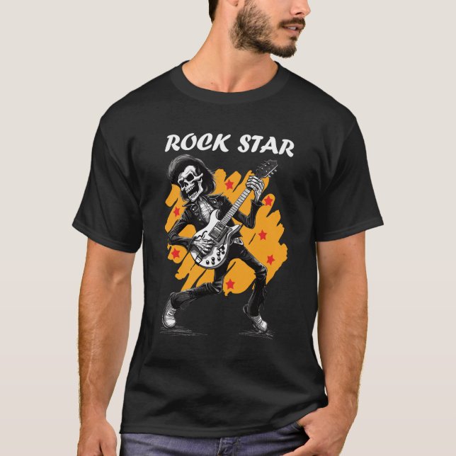 Rock Star Men Black  T-Shirt (Front)