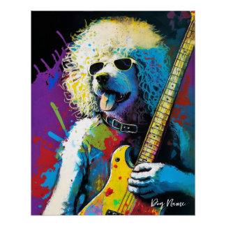 Rock Star Musician - Anime Goldendoodle Dog 008 Poster