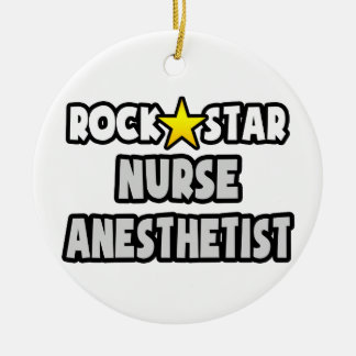 Rock Star Nurse Anaesthetist Ceramic Tree Decoration