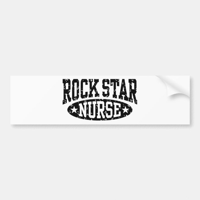 Rock Star Nurse Bumper Sticker (Front)