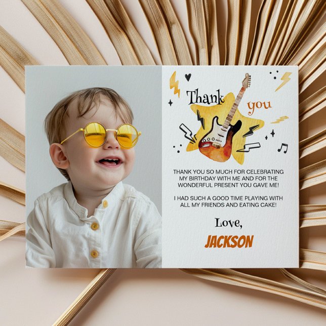 Rock Star One Rocks Thank You Card 1st Birthday (Creator Uploaded)