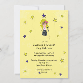 Rock Star Photo Impose Girl Invitation