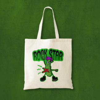 Rock Star Pickle - Funny Cartoon Tote Bag