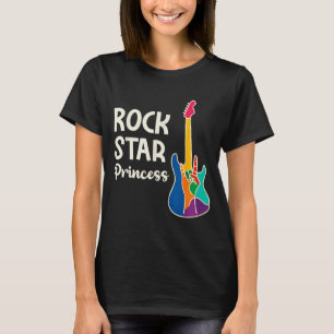 Rock Star Princess Colourful Guitar Music Lover T-Shirt