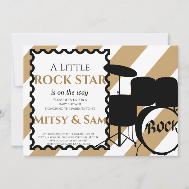 Rock Star Rock a Bye Baby Shower Invitation (Front)