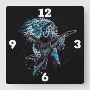 Rock Star Square Wall Clock