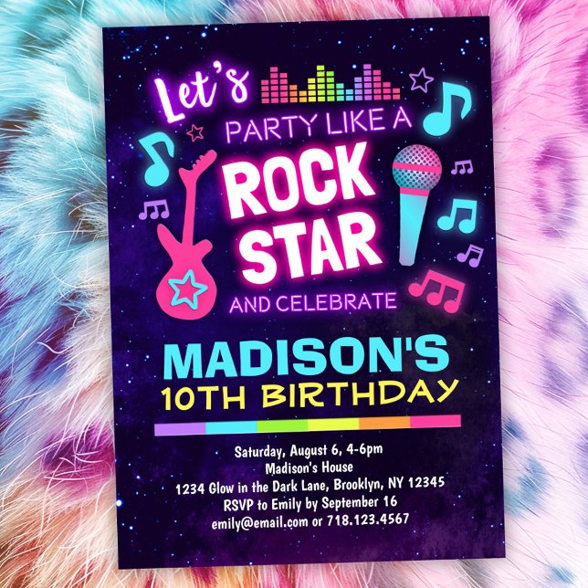 Rock Star Theme Birthday Party Invitation (Creator Uploaded)