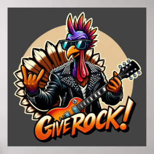 Rock Star Turkey Poster