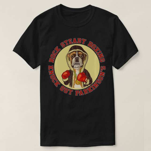 Rock Steady Boing Parkinson's  Boer Dog With Red G T-Shirt (Design Front)