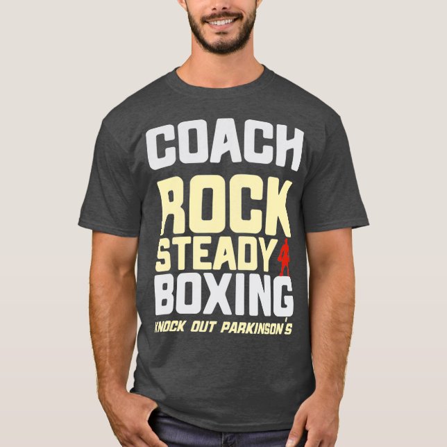 Rock Steady Boxing Coach Beat Parkinsons T-Shirt (Front)
