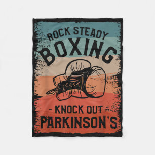 Rock Steady Boxing Knock Out Parkinsons Awareness  Fleece Blanket