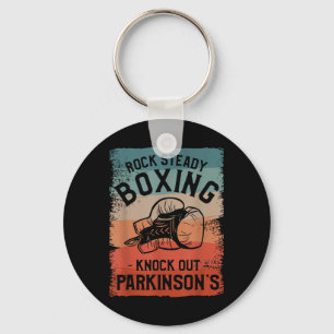 Rock Steady Boxing Knock Out Parkinsons Awareness Key Ring