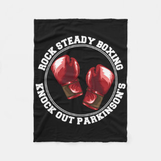 Rock Steady Boxing Knock Out Parkinsons Fighter Re Fleece Blanket