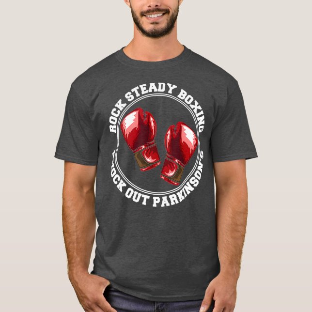 ROCK STEADY BOXING KNOCK OUT PARKINSONS FIGHTER T-Shirt (Front)