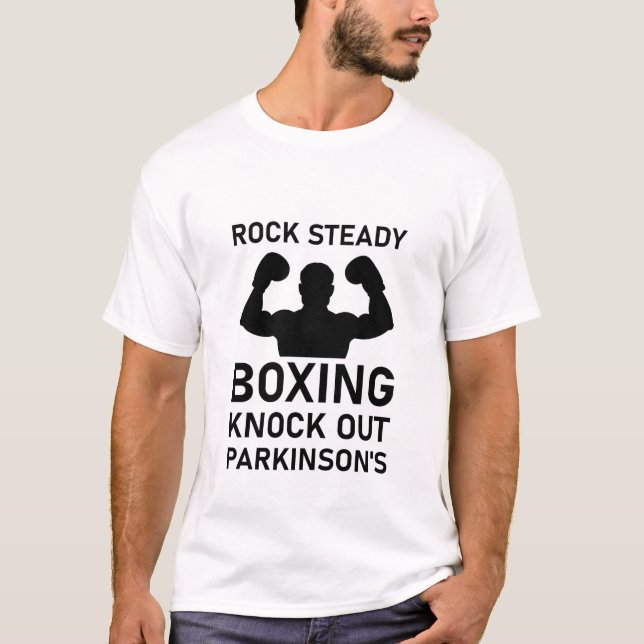 Rock Steady Boxing Knock out Parkinson's T-Shirt (Front)